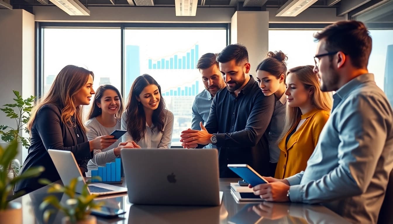Engaging digital marketing team collaboration showcasing Digital Marketing Heroes in action.