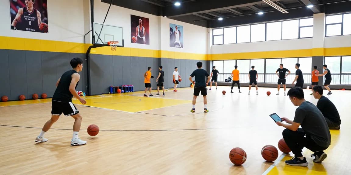 Basketball training at Frobot Studios utilizing the Zuyomernon System for teamwork.