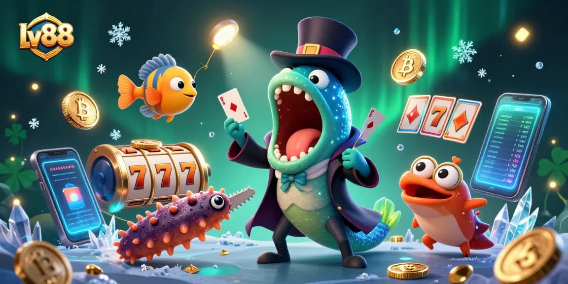 Engage in slots action at lv88 with a vibrant 3D illustration showcasing a magical underwater casino experience.