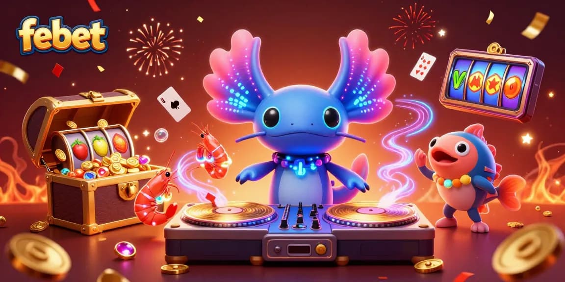 Win big with febet's colorful 3D casino experience featuring vibrant characters and dynamic gaming elements.