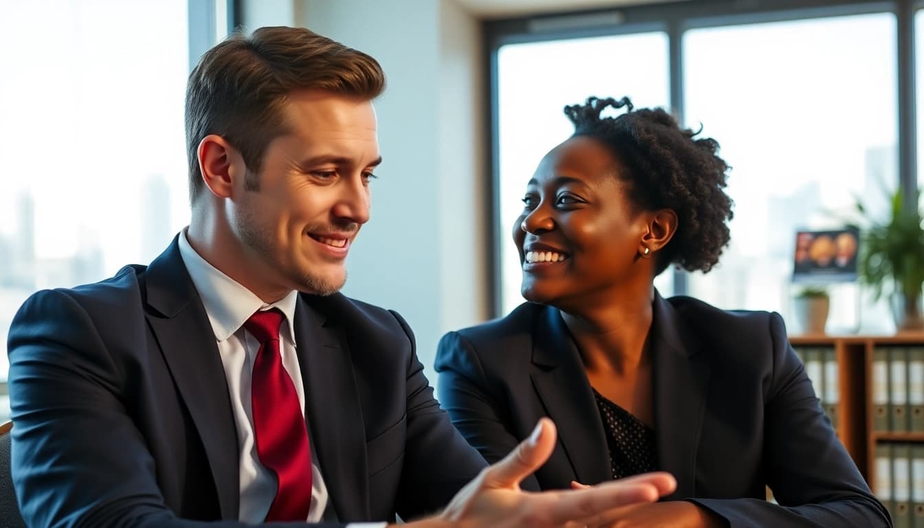 Atlanta DUI Lawyer consulting a client in a professional office setting, fostering trust and communication.