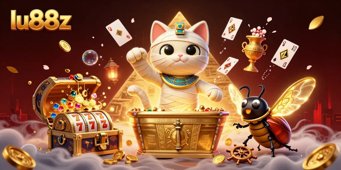 Experience winning slots at lu88z with a vibrant pyramid casino scene featuring unique Egyptian elements.