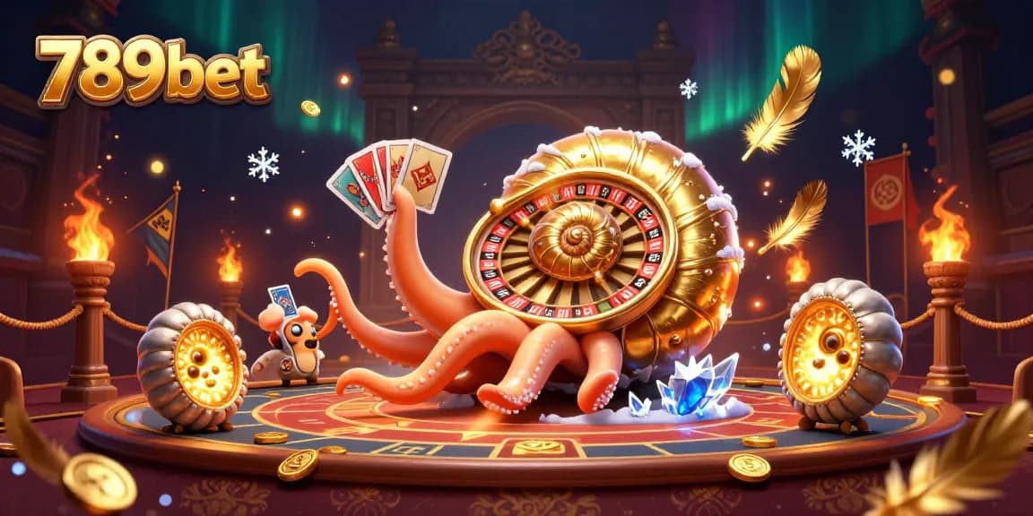 Engage in thrilling casino action with 789bet's vibrant 3D illustration featuring a nautilus roulette wheel.