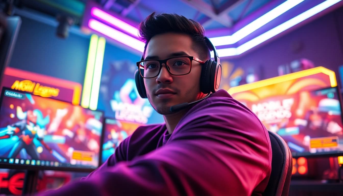 Venom123 streaming exciting gaming sessions in a vibrant gaming environment.