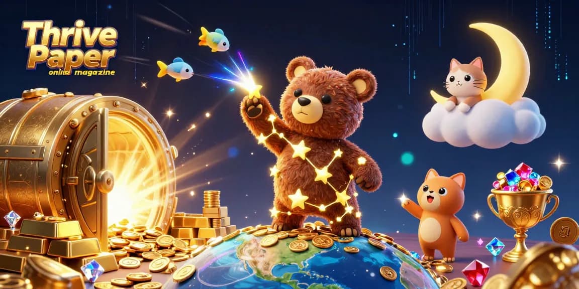 Play exciting casino games with Thrive Paper online magazine's vibrant gambling-themed illustration showing a treasure-filled atmosphere.