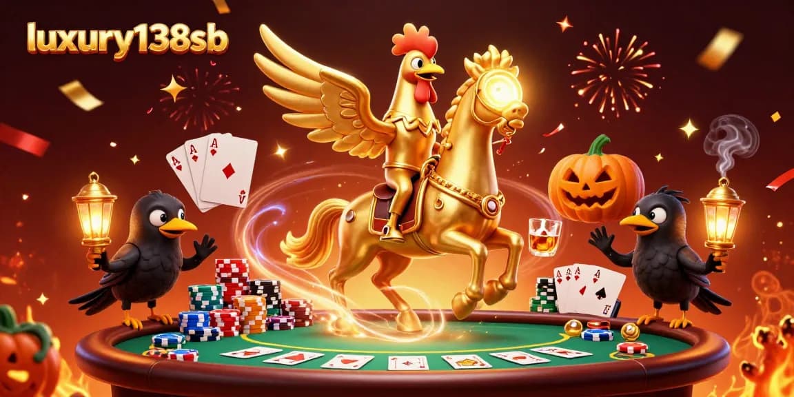 Engage in thrilling gameplay at luxury138sb with unique characters in a vibrant casino scene.
