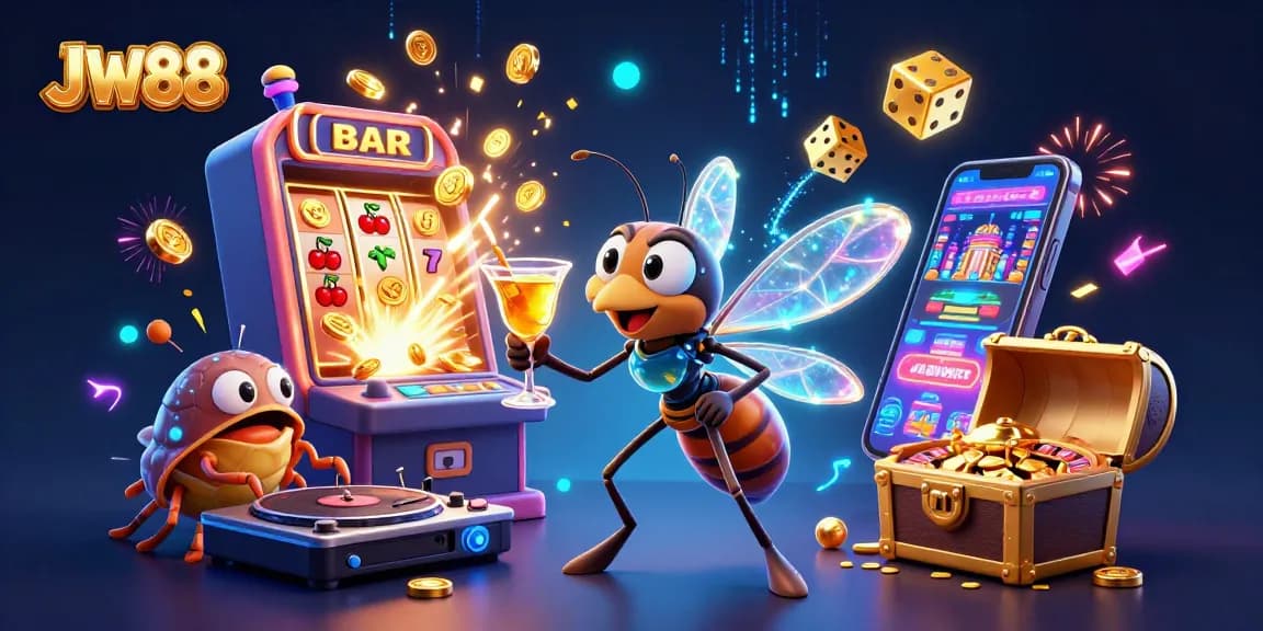 Experience the thrill of JW88 with lively casino characters and vibrant game elements.
