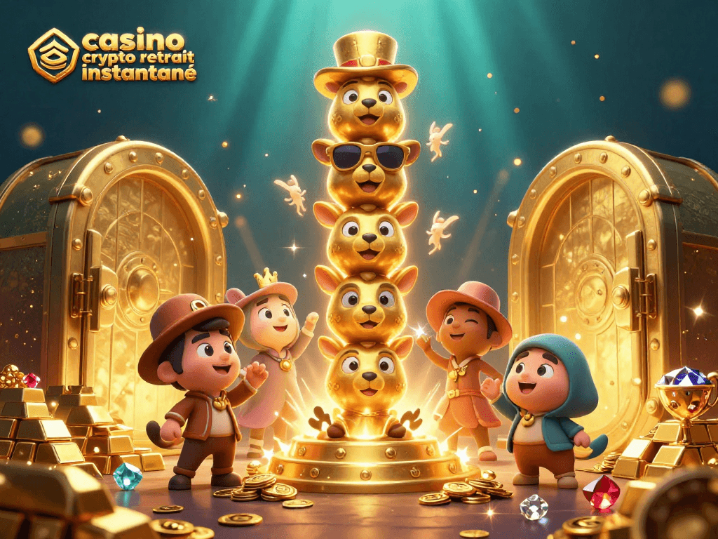 Retirez vos gains rapidement avec casino crypto retrait instantané, une scène colorée et captivante.