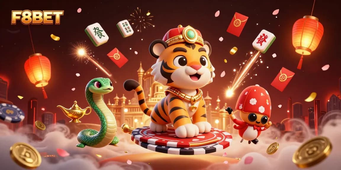 Experience thrilling wins at F8BET with vibrant 3D casino games and dynamic festive elements.