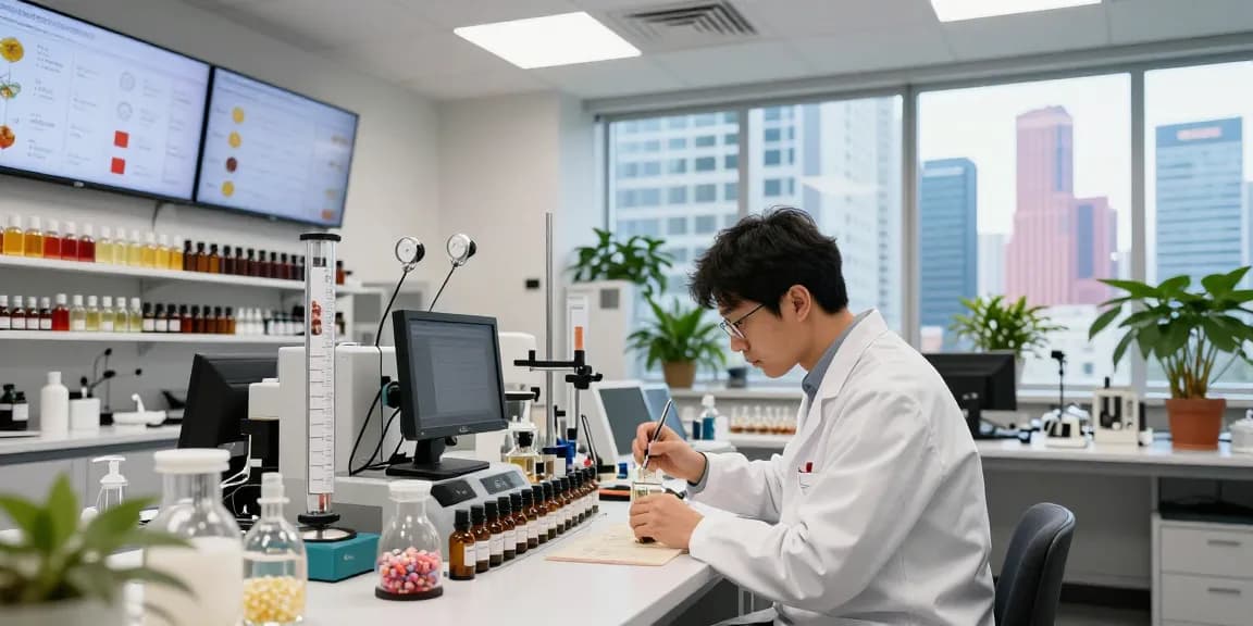 Fragrance Beads Manufacturer creating unique scent formulations in a modern laboratory.
