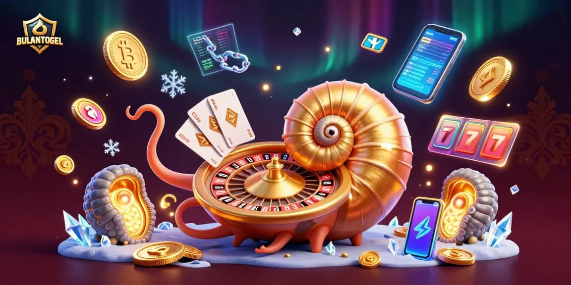 BULANTOGEL invites players to engage in thrilling casino adventures with a dynamic 3D illustration.