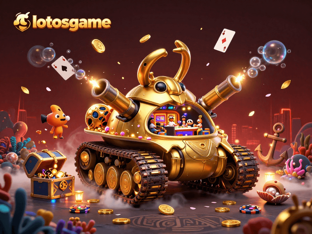 Experience thrilling gaming adventures with lotosgame's vibrant and whimsical casino scene.