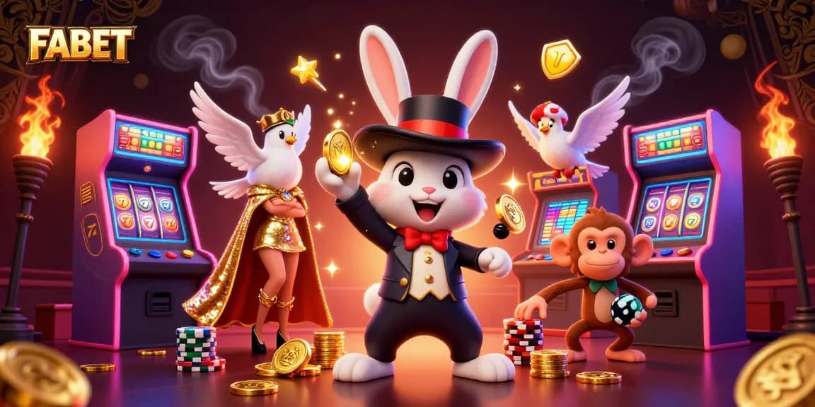 Spin to win with FABET in an enchanting 3D casino scene filled with magic and gaming excitement.