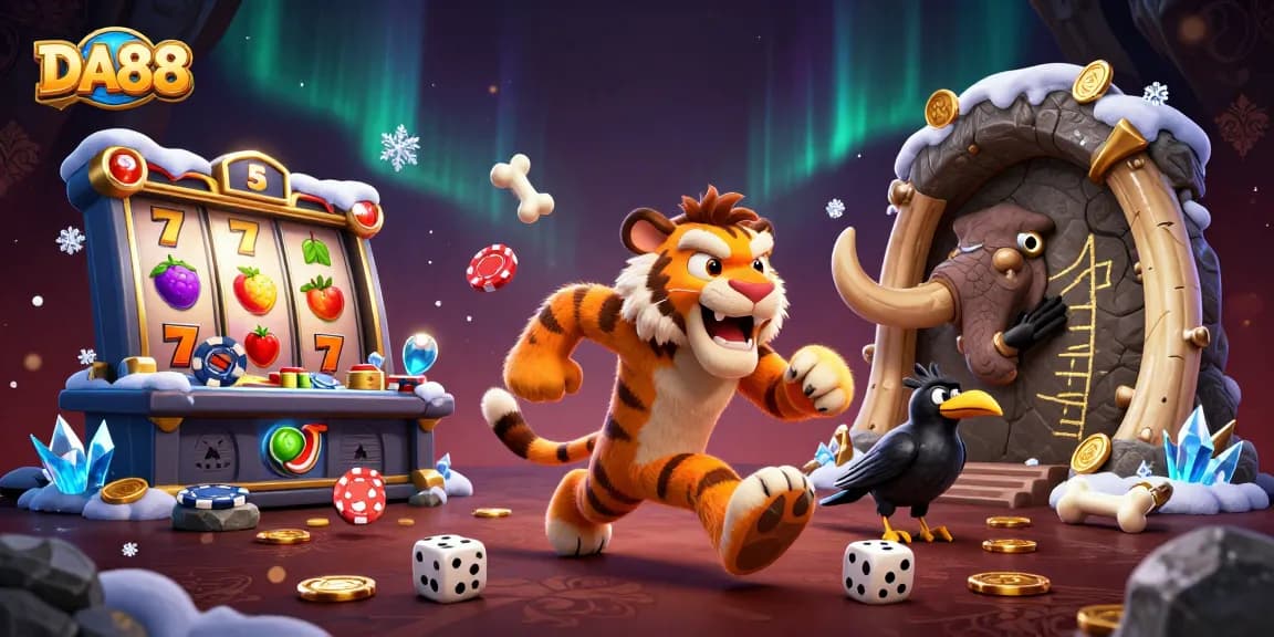 Experience DA88's prehistoric slots excitement with vibrant caveman characters and animated jackpots.