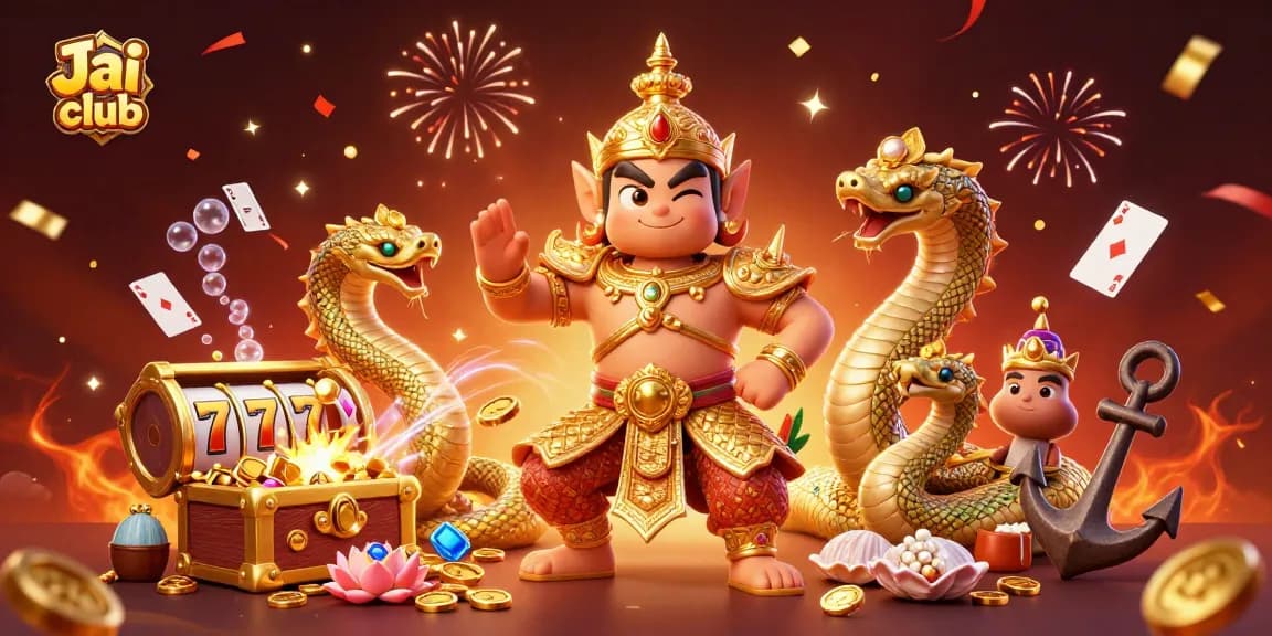 Engage with Jai club's vibrant 3D casino scene featuring slot reels and treasure-filled underwater adventures.