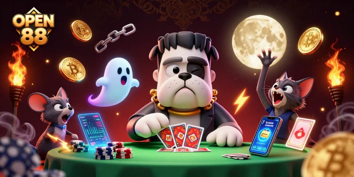 Enjoy thrilling games at OPEN 88 featuring a lively 3D monster card dealer.