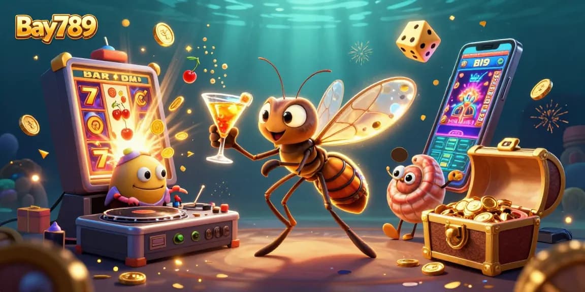 Experience thrilling casino action at Bay789 with a unique 3D illustration of a vibrant casino scene.