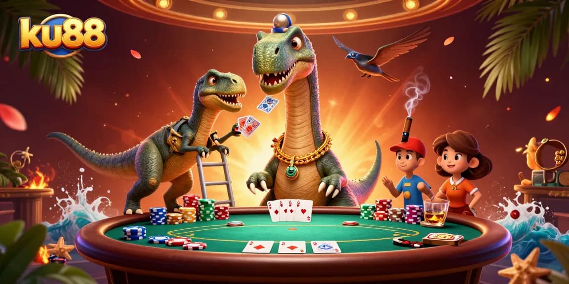 ku88 players enjoy a vibrant poker scene with dynamic characters and rich casino elements.