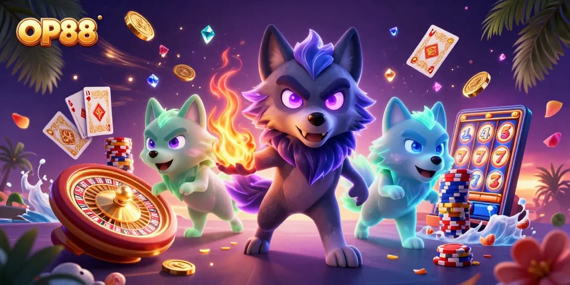 OP88 brings excitement to players with a thrilling casino adventure featuring animated wolves.