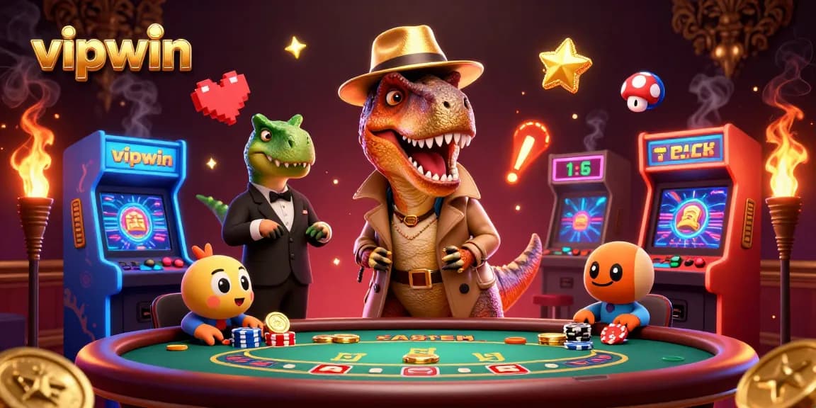 Experience high-stakes action with vipwin featuring a cartoon velociraptor counter at a blackjack table.