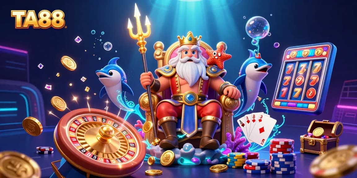 Engage in the vibrant world of TA88 and witness Neptune amid treasure and casino excitement.
