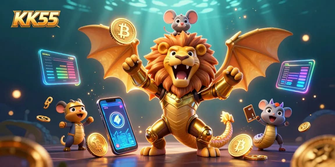 Experience winning strategies at KK55 with an imaginative 3D casino-themed illustration.