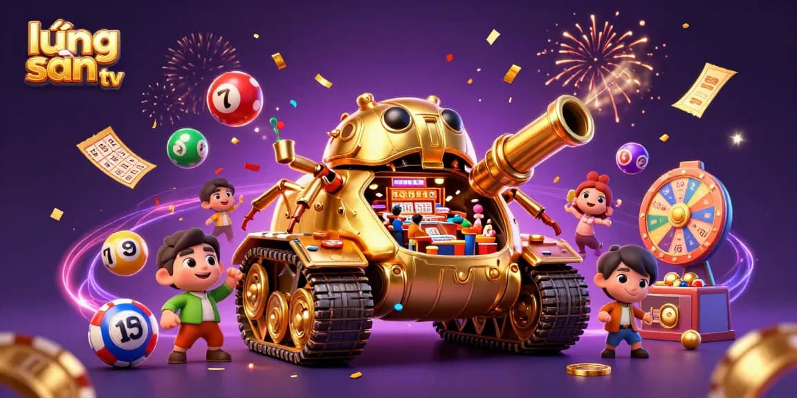 Lương Sơn TV showcases a vibrant casino adventure with colorful dynamic elements in a festive atmosphere.