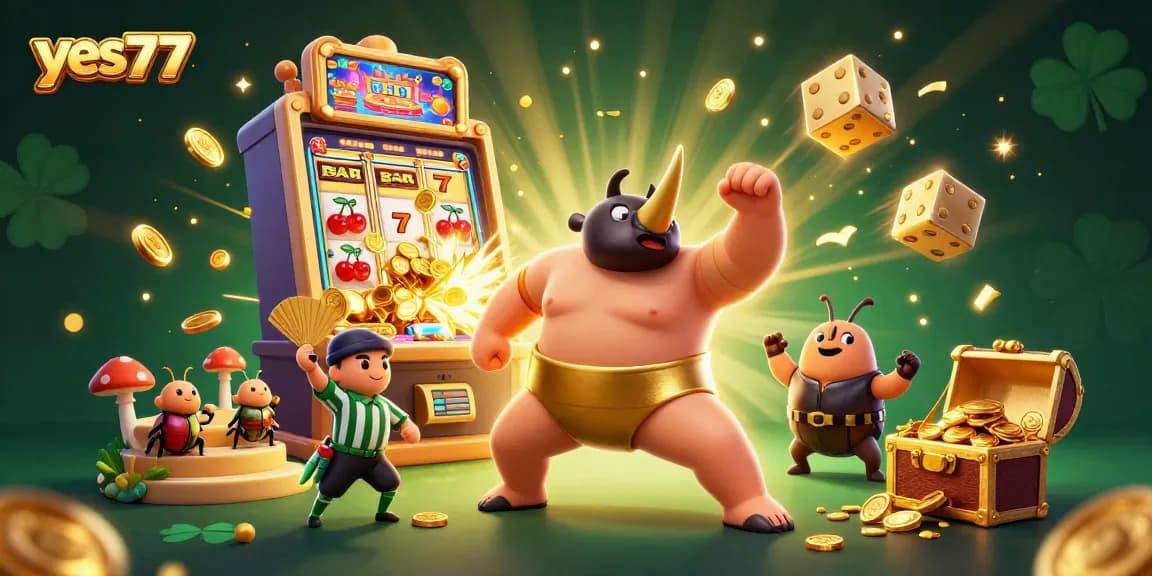 Menangkan jackpot di yes77 dengan ilustrasi kasino 3D yang penuh detail dan energi.