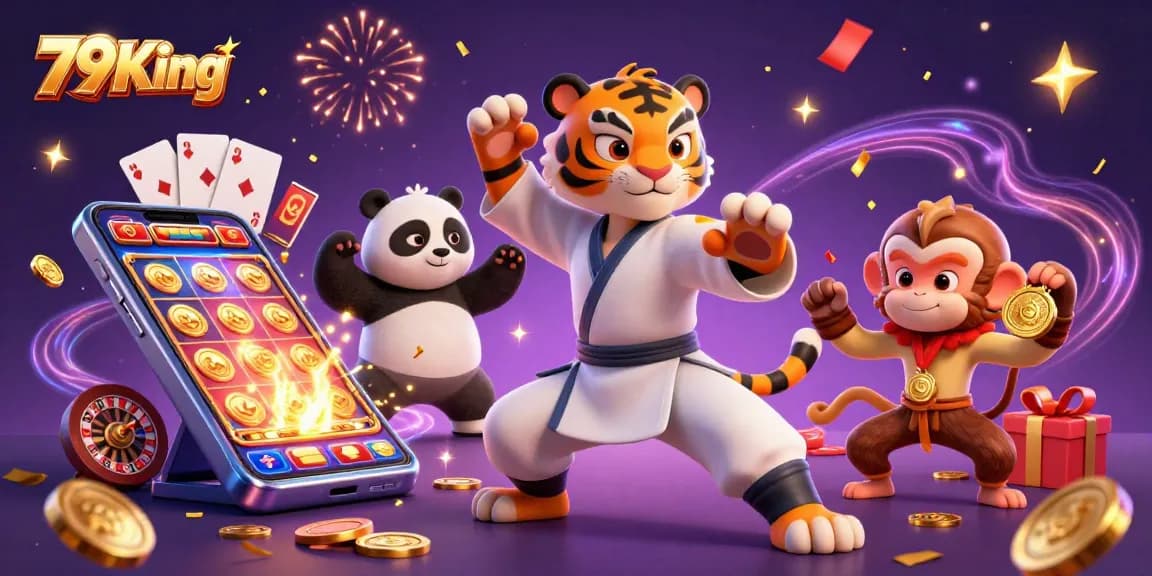 79King players experience thrilling slot games while mastering betting strategies in a vibrant casino scene.