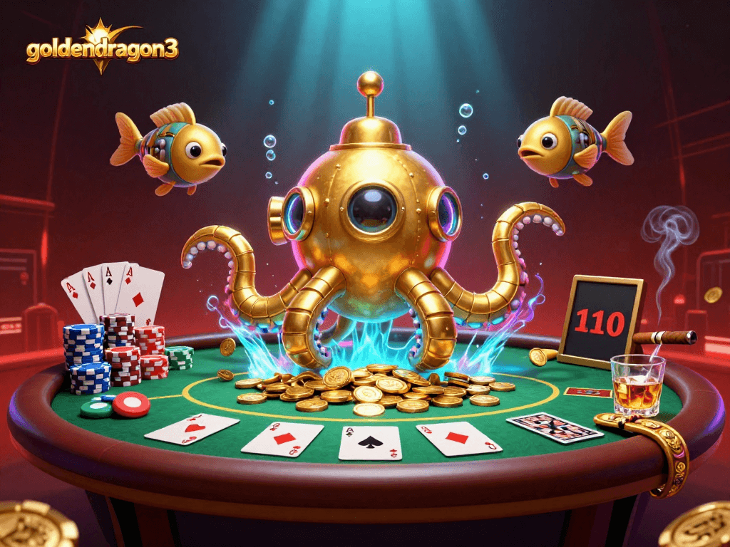 Experience excitement with goldendragon3 in this vibrant casino adventure illustration.