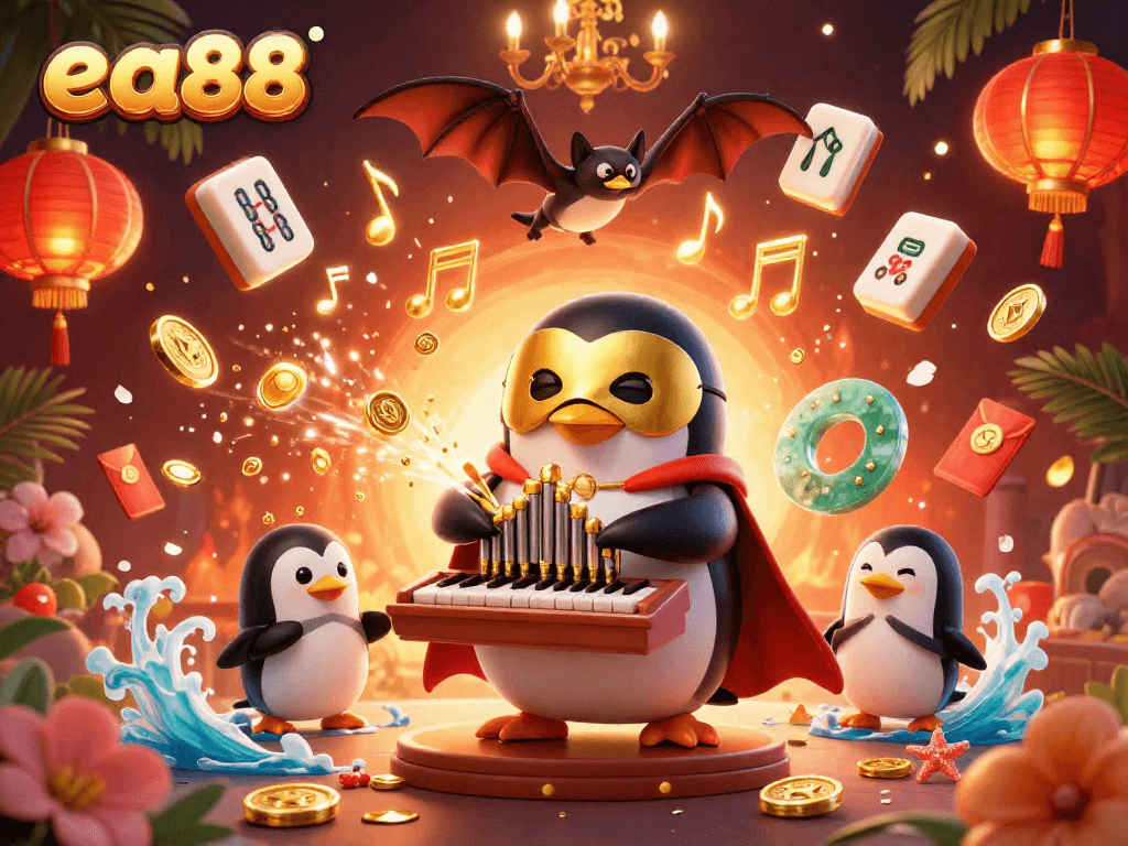 Experience thrilling gameplay at ea88 with animated characters and festive casino elements.