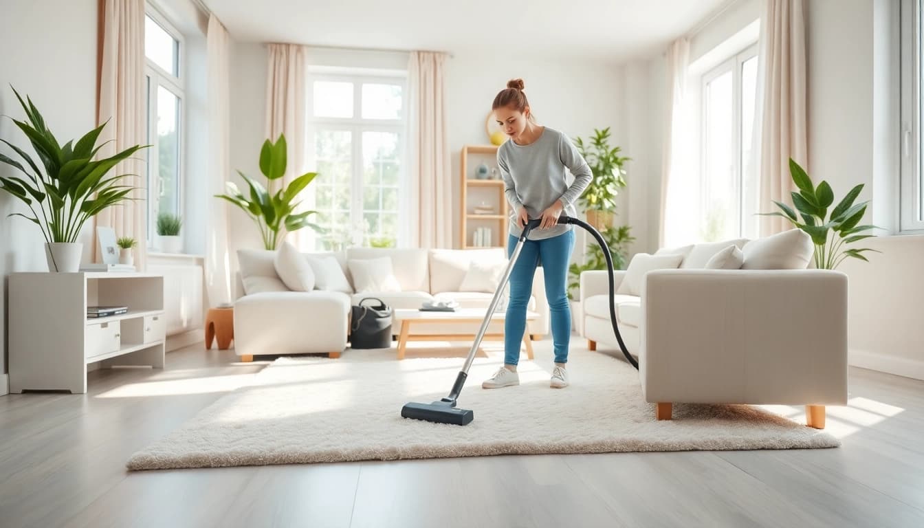 House cleaning Whangarei professional cleaning service in a bright living room.