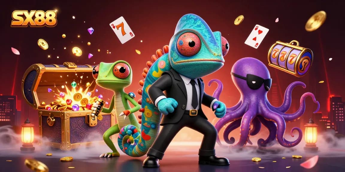 Experience thrilling moments at SX88 with vibrant casino adventures featuring lively characters and rich visuals.
