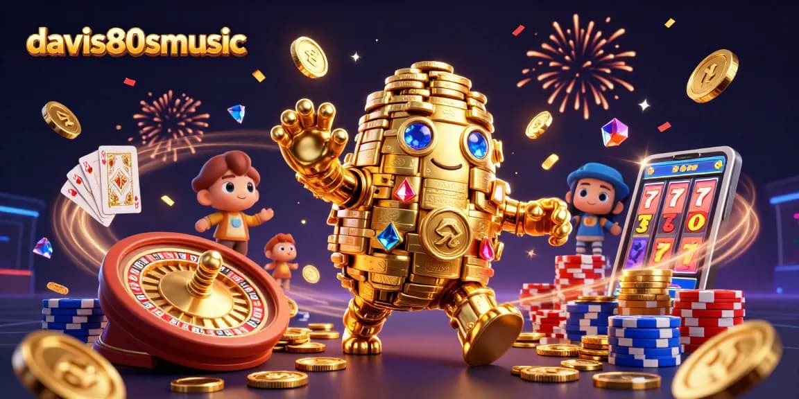 Experience excitement with davis80smusic as golden coins cascade around a whimsical casino scene.