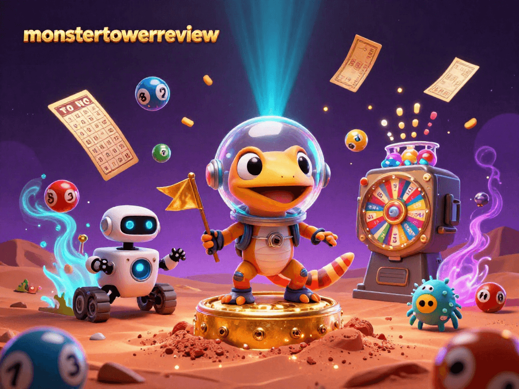 Experience the vibrant action in monstertowerreview with a Martian gecko discovering a hidden casino.