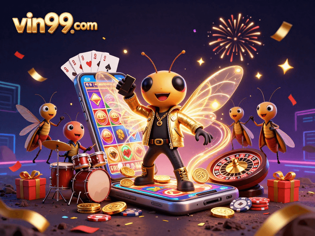 Experience thrilling gaming at vin99 com with vibrant characters and dynamic casino elements.