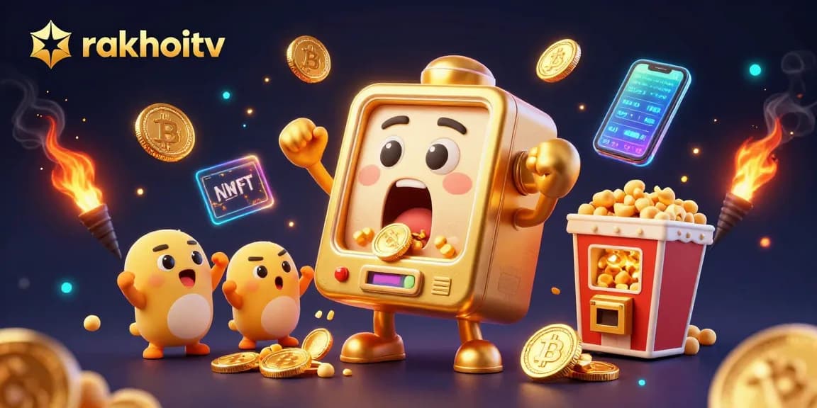 Experience thrilling winnings on rakhoitv with vibrant slot machines celebrating a jackpot.