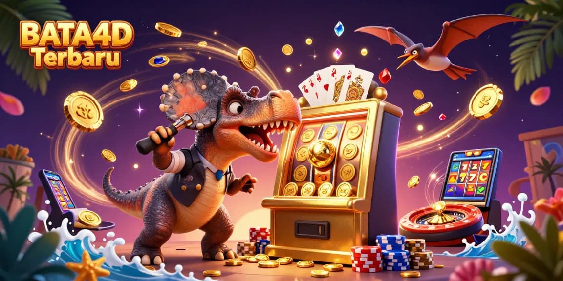BATA4D Terbaru showcases a vibrant 3D scene with dynamic characters and gambling elements, highlighting excitement and fun.