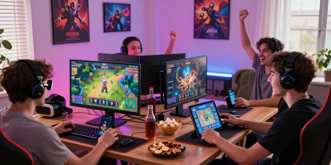 Players enjoying Slot Zeus in a vibrant gaming room with snacks and enthusiasm.