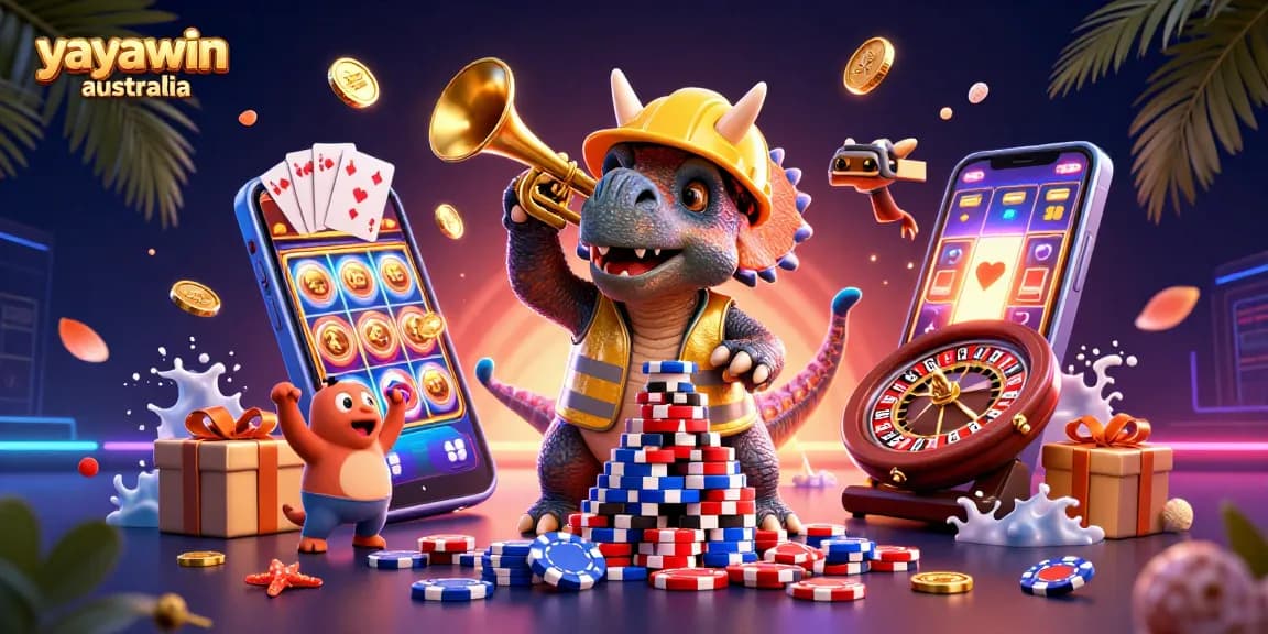 Engage in thrilling online gaming at yayawin australia with vibrant, rewarding illustrations of dynamic casino elements.