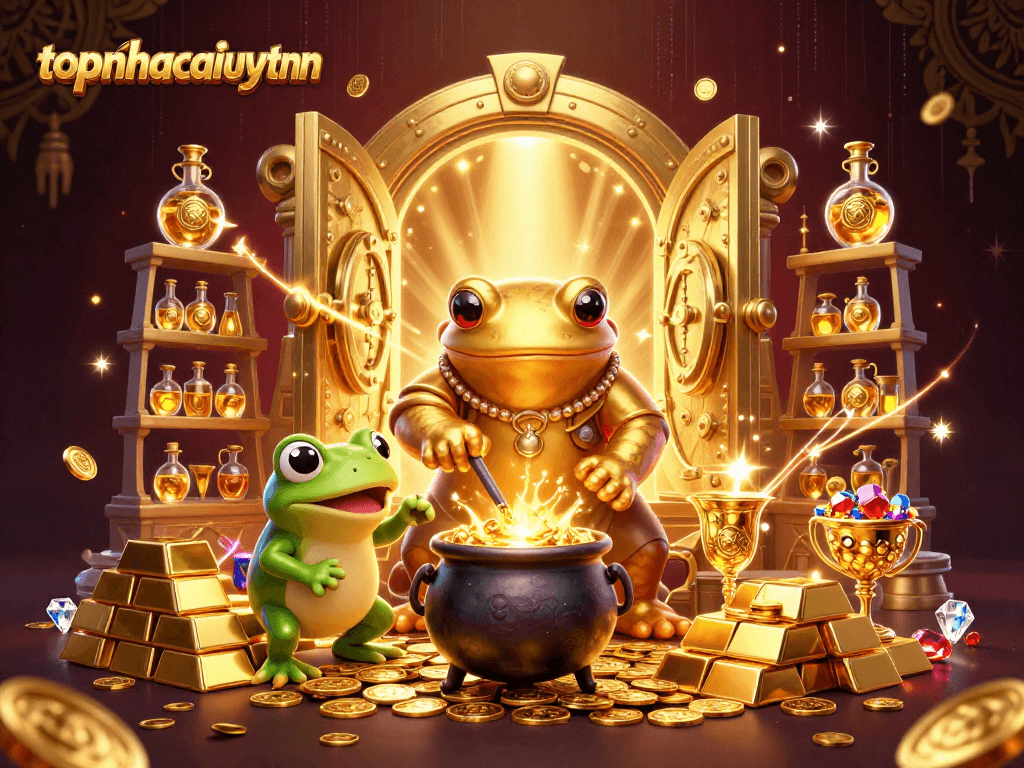 Experience the thrill of topnhacaiuytinn with golden coins and a magical atmosphere of excitement.