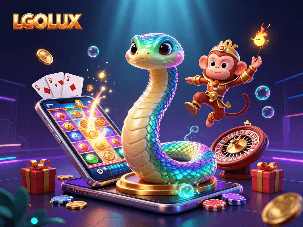 Experience thrilling gaming dynamics with LGOLUX's vibrant slot and casino elements.