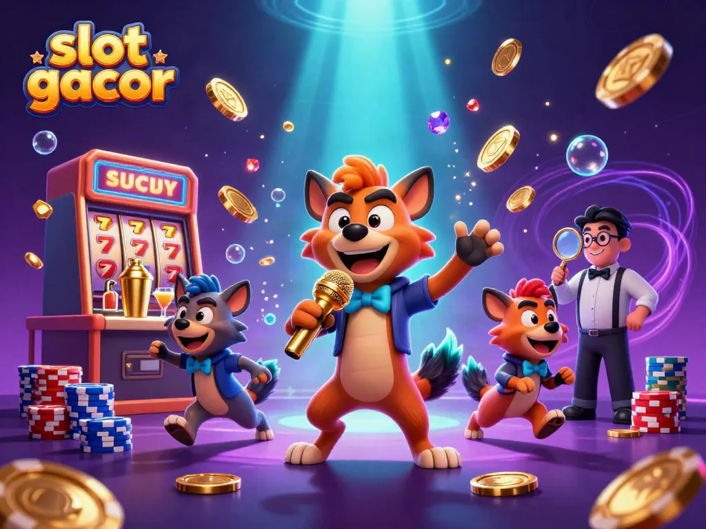 Experience the thrill of slot gacor with playful hyenas in a comedy casino scene.
