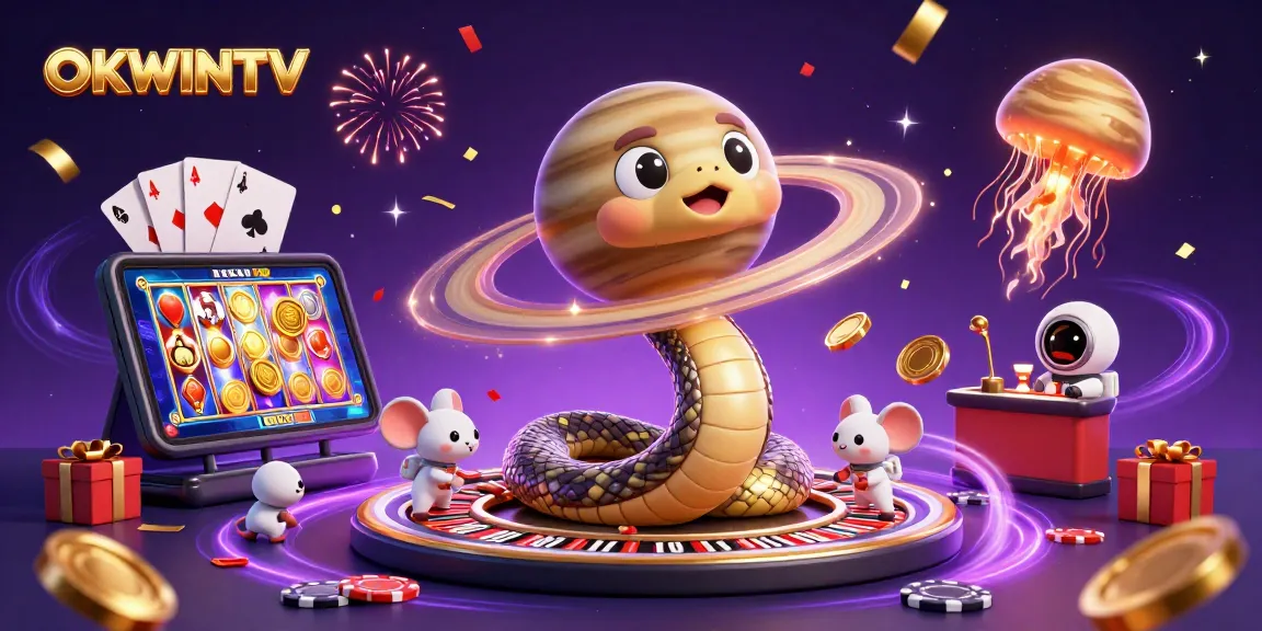 Experience the excitement of betting on OKWINTV’s cosmic roulette with astronaut mice and a jellyfish dealer.