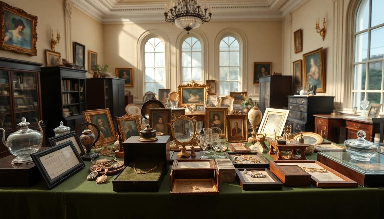 Kinghams auction showcasing elegant antiques and collectibles in a professional setting.