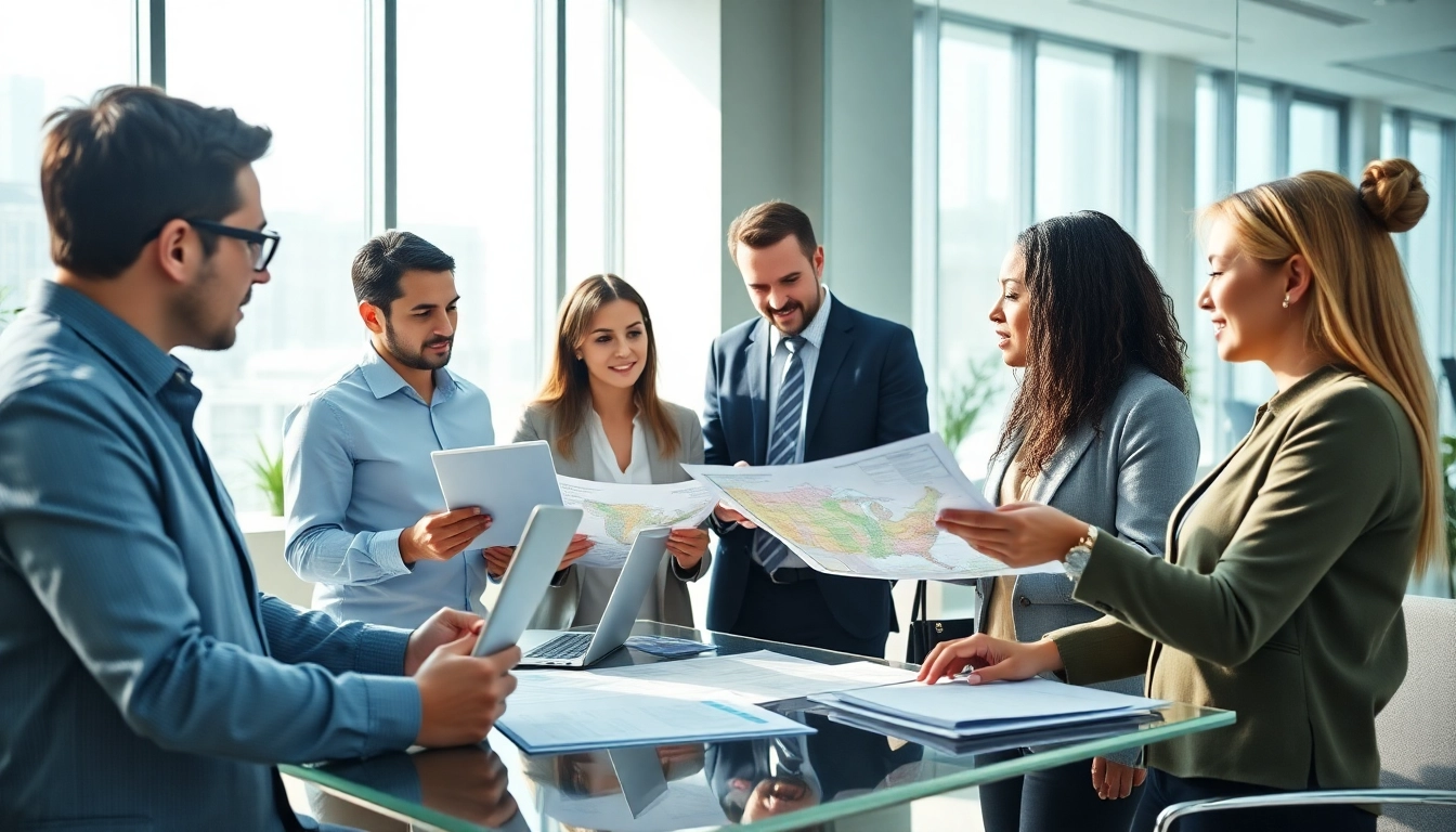 Engaging professionals coordinating multi-state title and escrow services, emphasizing collaboration and precision.