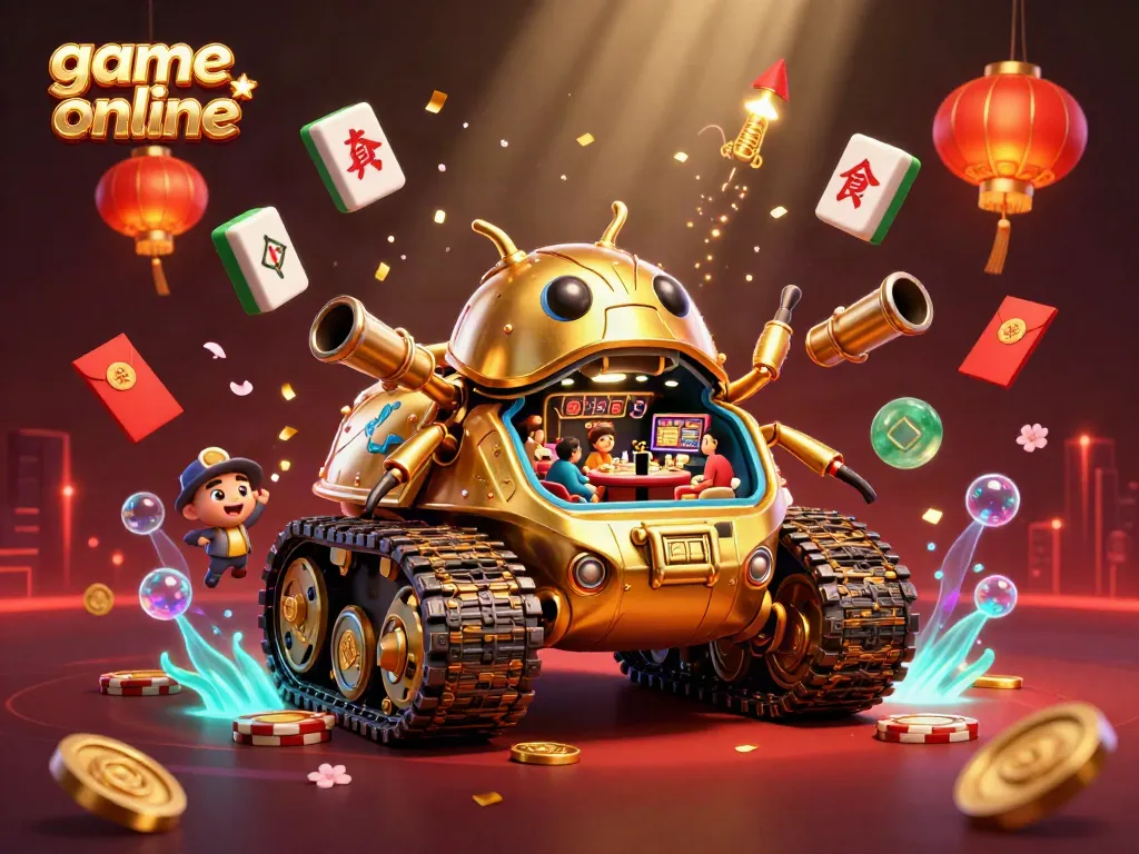 Experience exhilarating game online action with unique casino-themed elements featuring a golden beetle tank.