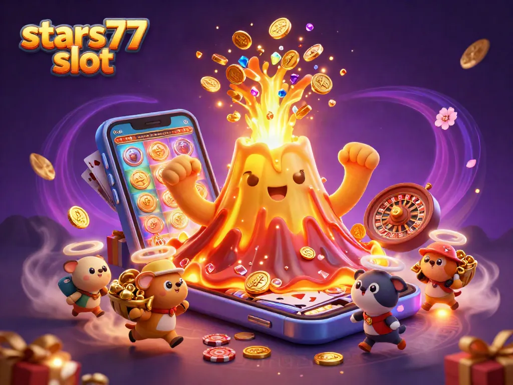 Menangkan permainan dengan stars77 slot, melihat karakter bergerak di lautan koin, dan efek pemenang yang menarik.