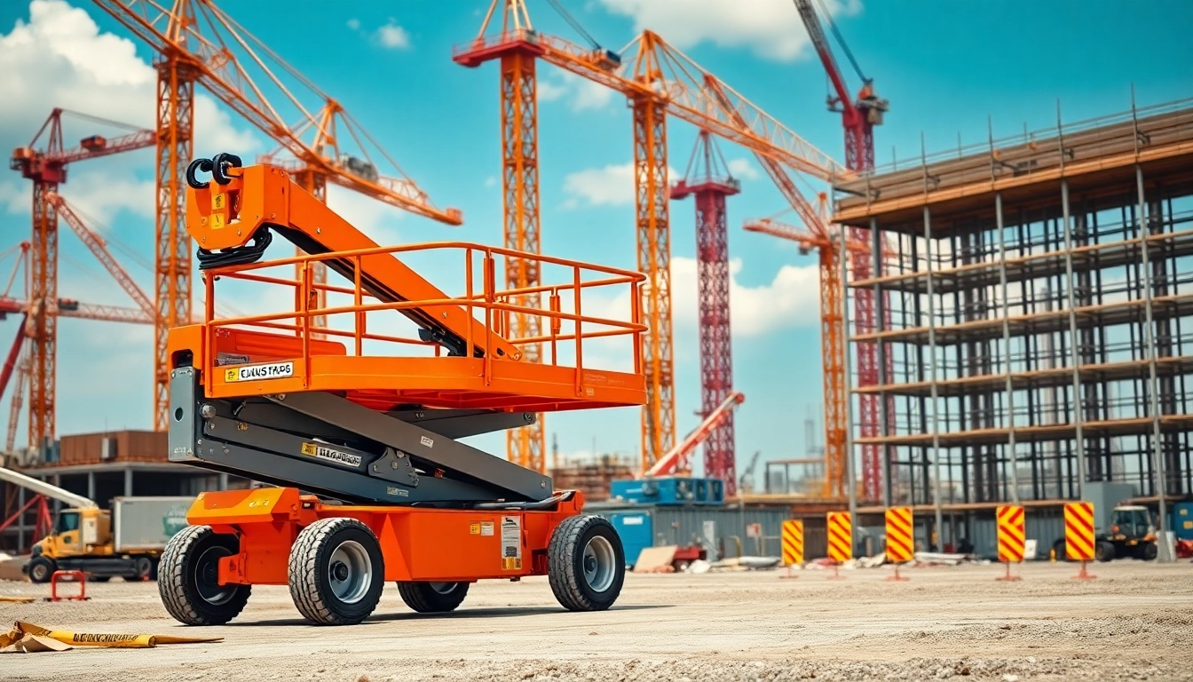 Manlift in action on a construction site demonstrating safety and efficiency.