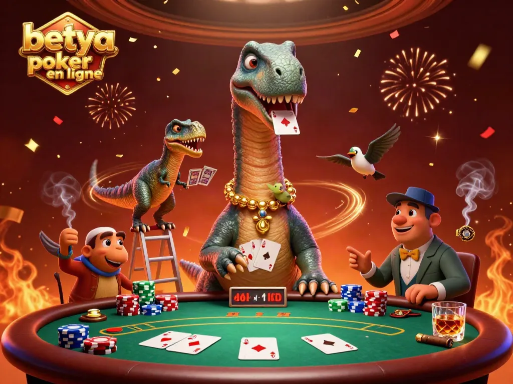 Engage in thrilling action with betya poker en ligne featuring a playful brontosaurus and clever raptor.